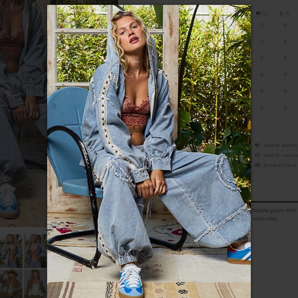 POL Light Blue Denim Joggers - Picture 3 of 13